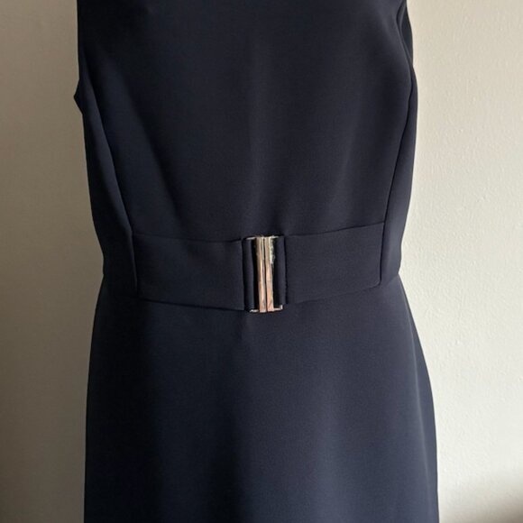 Dorothy Perkins Tall Navy Sheath Dress with Belt Detail - Picture 14 of 17